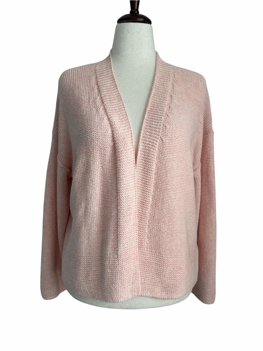 Old Navy Open Front Cardigan Sweater Blush Pink Medium Soft Knit Cozy Layering